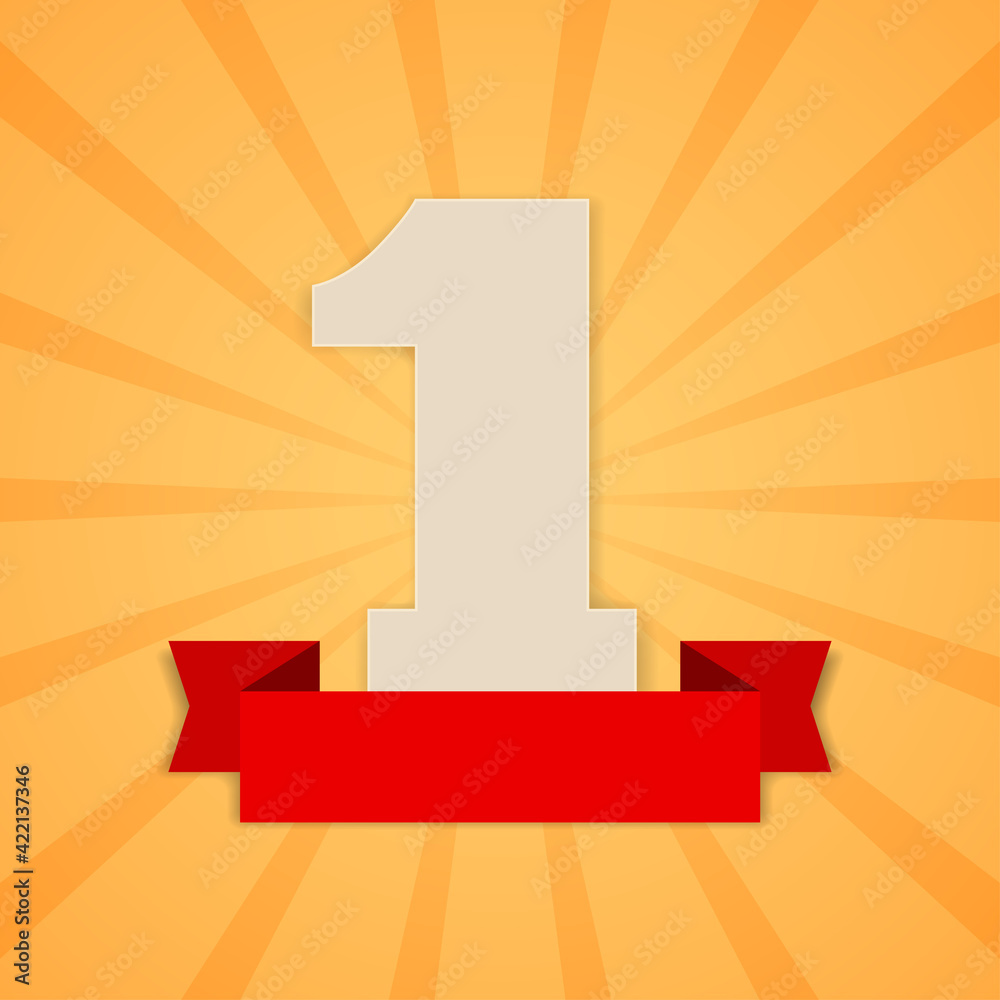 Number one icon with red banner Number one icon with red banner