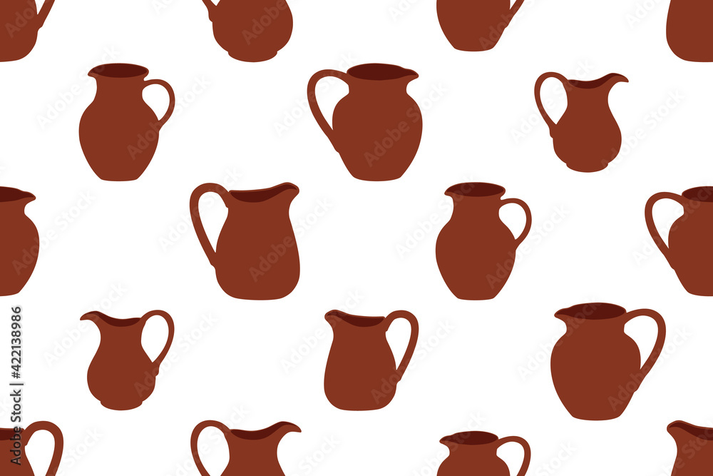 seamless pattern with clay jars. vector seamless pattern with clay jars. vector
