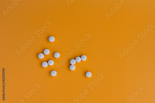 close-up of methylcobalamin tablets. dietary concept. dietary supplement topview photo