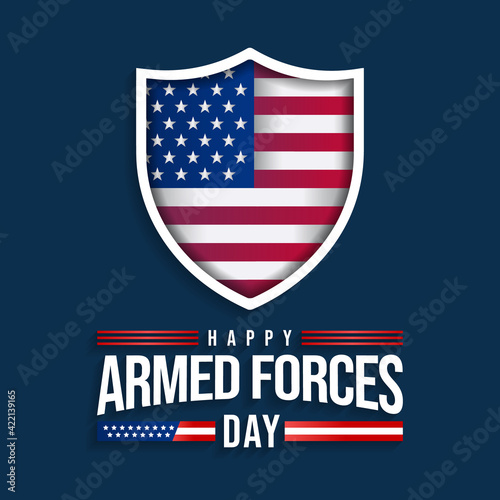 Armed forces day is observed in United States of America during May, it is a chance to show your support for the men and women who make up the Armed Forces community. Vector illustration.