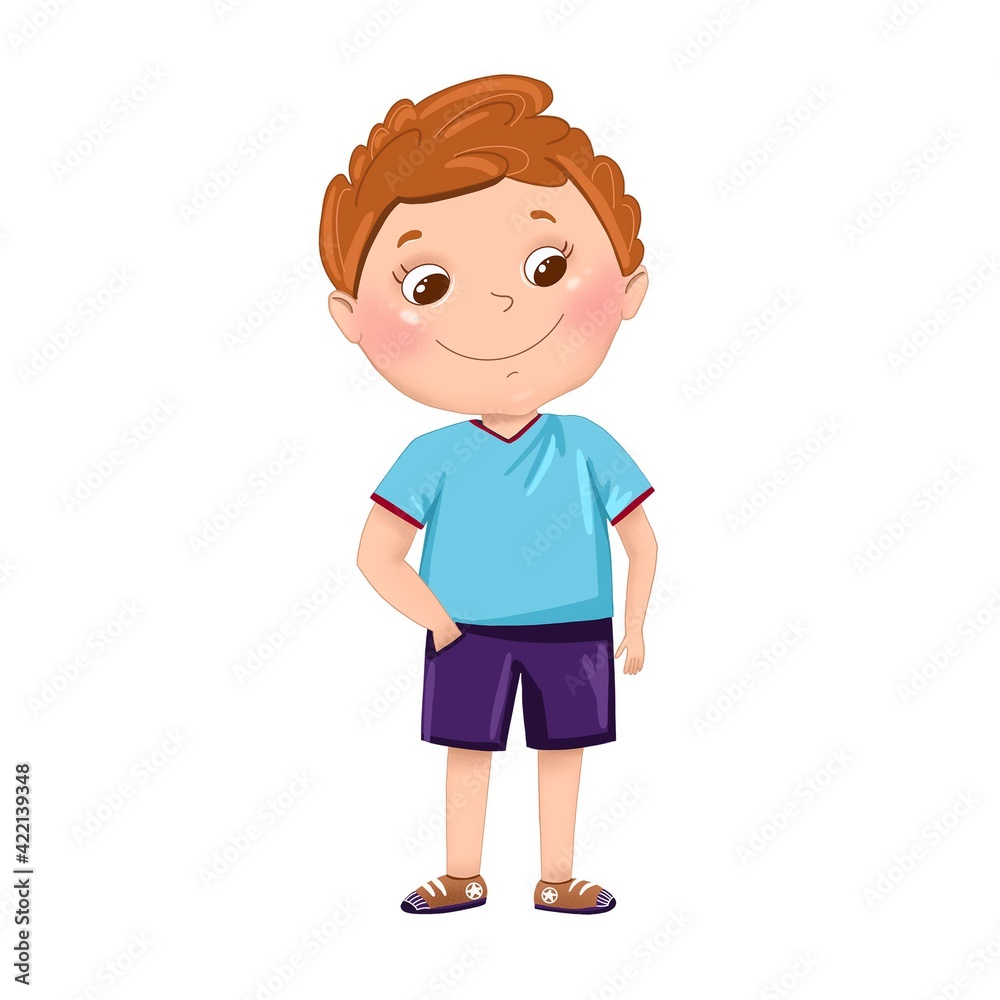 Cute little boy. Little children illustration.