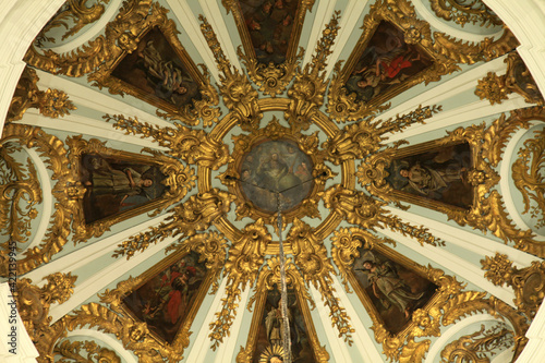 Dome with paintings in St. Andrew's Church in Kyiv, that is open to visitors. Baroque temple built by Italian Rastrelli architect photo