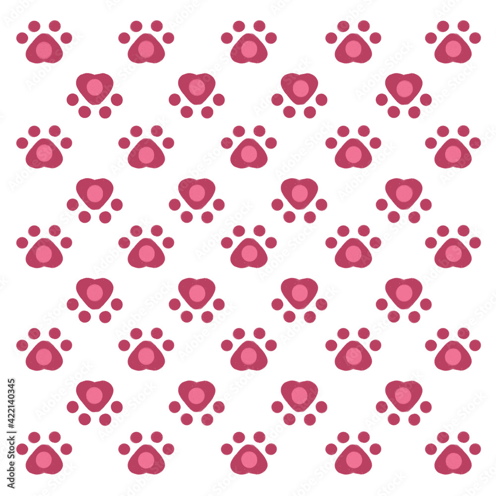 Cat paws for wallpaper. Print of pink cat paws. Cat paws for wallpaper. Print of pink cat paws.