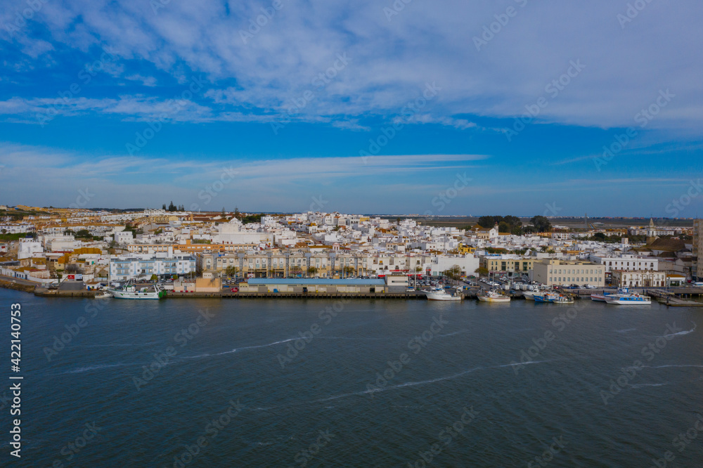 Aerial view of Ayamonte in Huelva Spain
