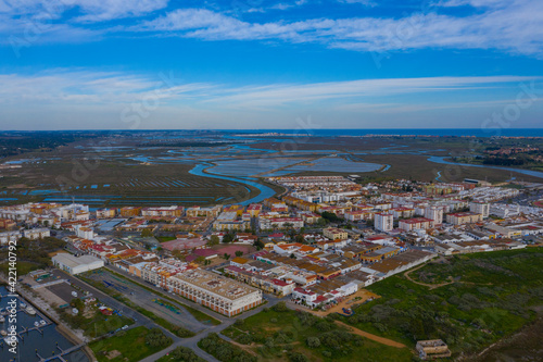Aerial view of Ayamonte in Huelva Spain