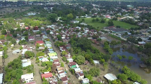 A city after a flood in central america after hurricane eta and iota