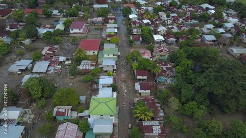 Post destruction of hurricane eta and iota in La Lima, Honduras