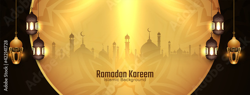 Islamic holy month Ramadan Kareem festival banner design