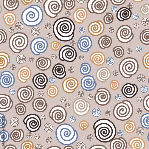 Floral seamless pattern with flower rose. Abstract swirl line bloom background. For design textiles, paper, wallpaper.