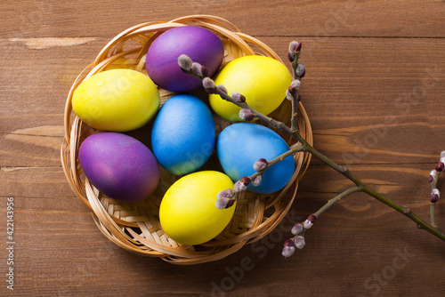 Easter painted eggs in bright colors