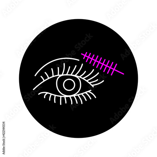 Dye eyelashes color line icon. Pictogram for web page, mobile app, promo.