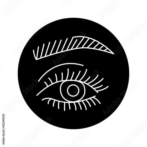 Dye eyelashes color line icon. Pictogram for web page, mobile app, promo.
