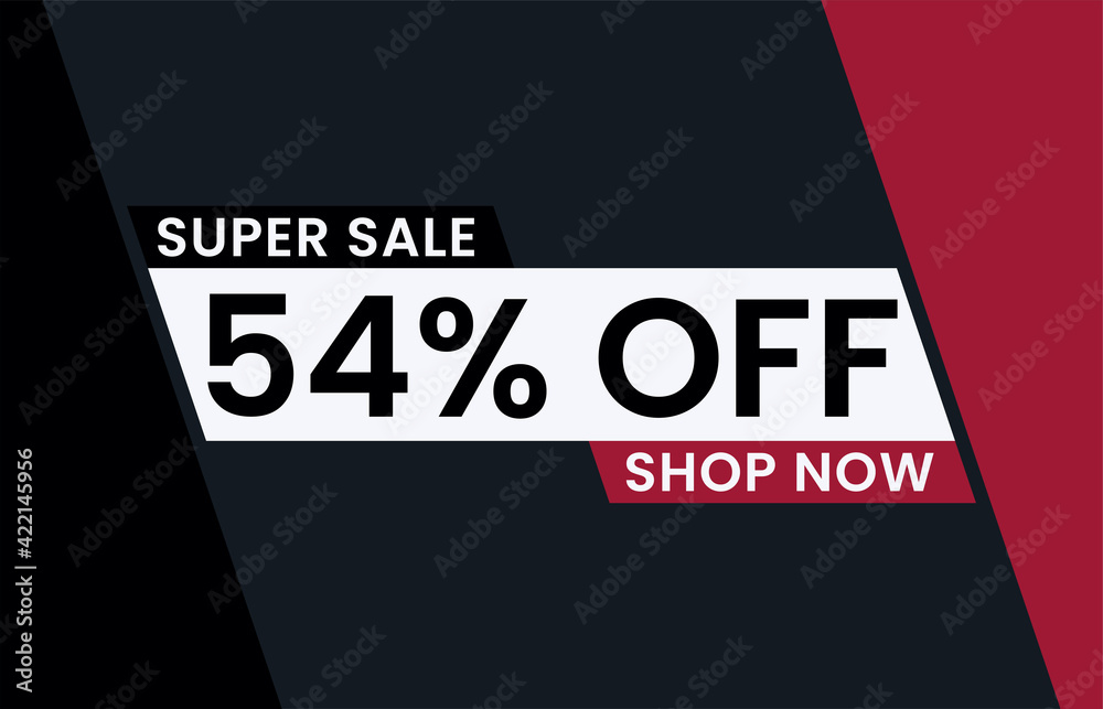 54 percent Discount sale modern banner vector illustration, Super sale 54% off shop now 54 percent Discount sale modern banner vector illustration, Super sale 54% off shop now