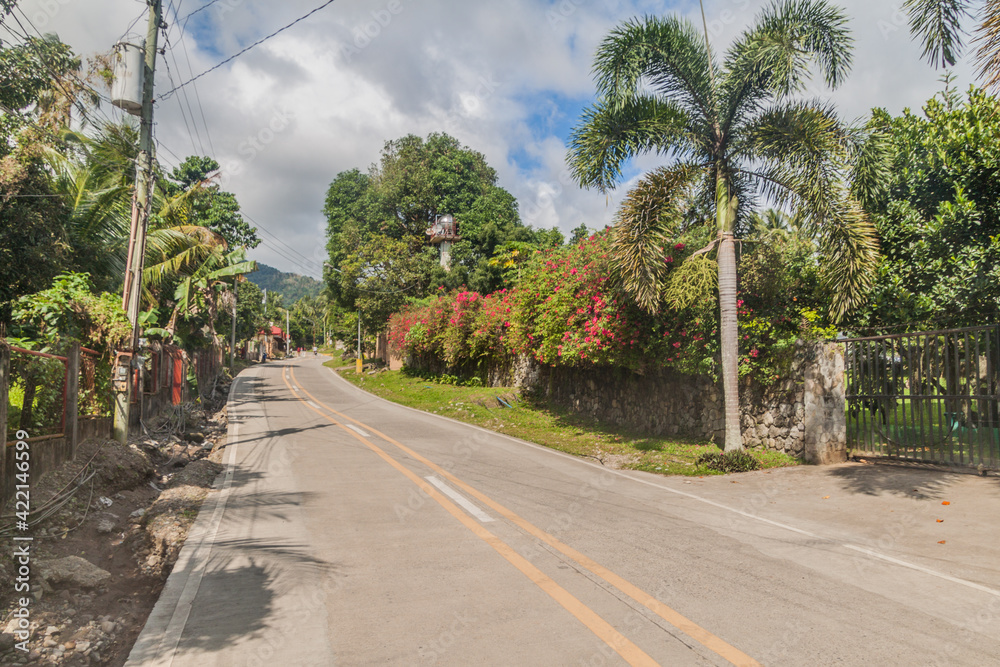 Road in Valencia, Negros island, Philippines.