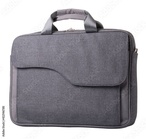 Mens dark grey textile bag for documents and laptop. Office and travel bag