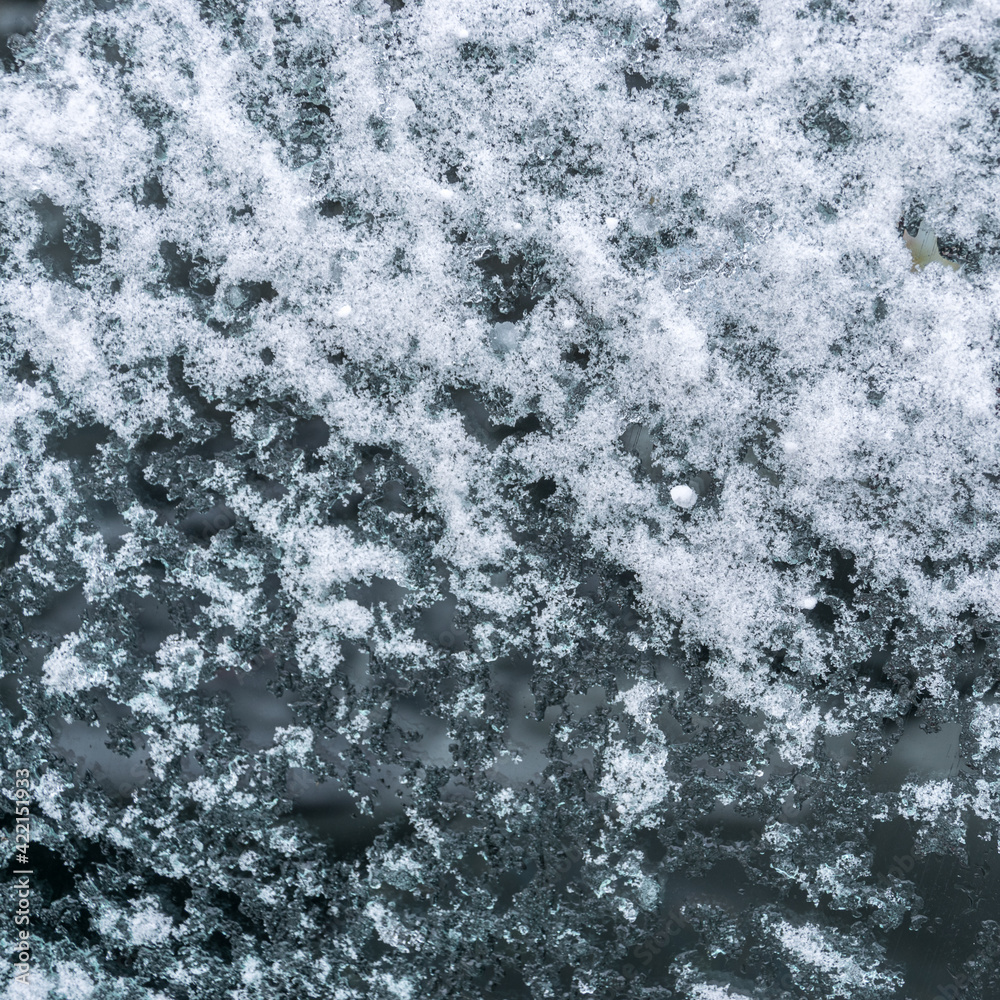 Fototapeta premium Abstract natural snow background with hoarfrost crystals