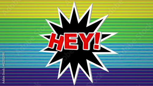 Hero comic pop art text against colorful background