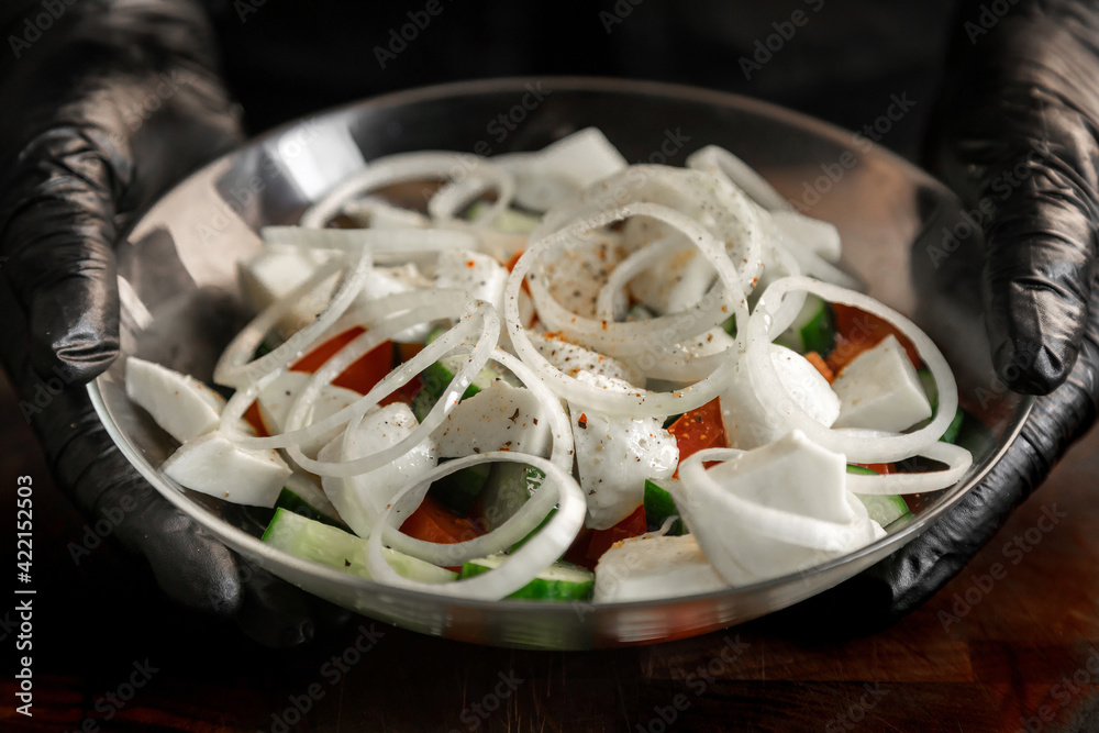 Vegetable salad with Mozzarella cheese