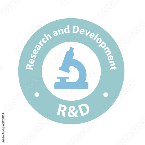 R&D Research and development stamp icon- vector illustration