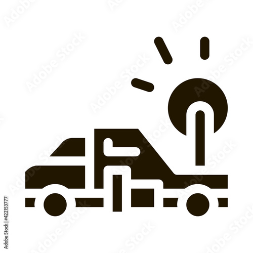 Synoptic Truck Icon Vector Glyph Illustration