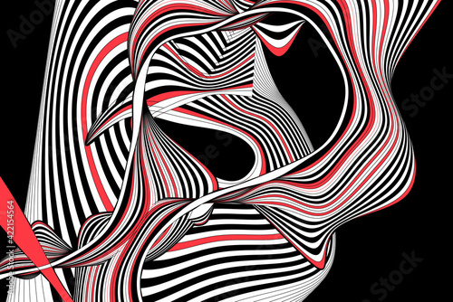 Abstract linear vector background with waves and stripes