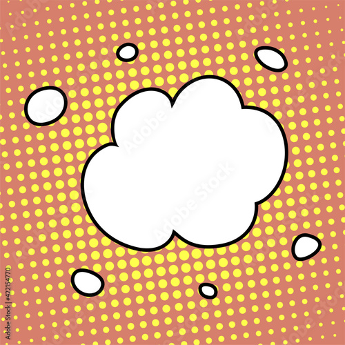 Cartoon explosion bubble on a colorful background. Vector illustration template in pop art style. Place for your text