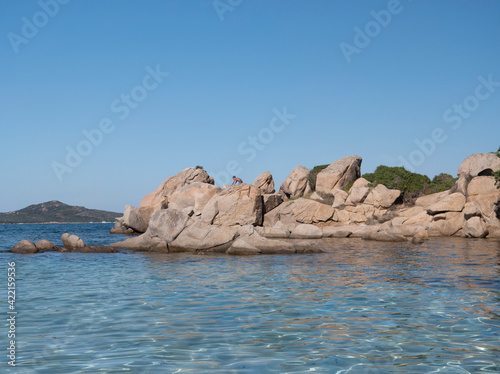 Lu Impostu Beach on Sardinia Island. beach of sardinia. clear water of the Sardinian sea