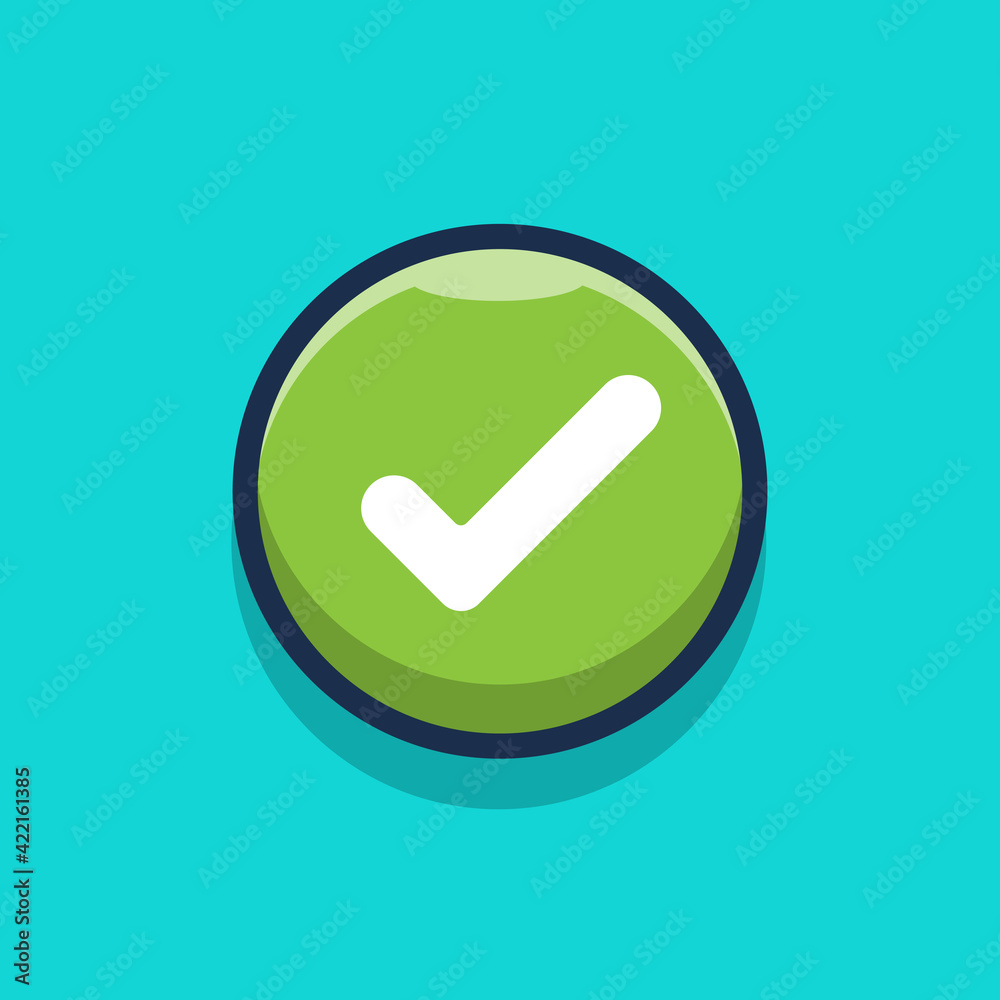 check button icon illustration design. flat cartoon style check button icon illustration design. flat cartoon style