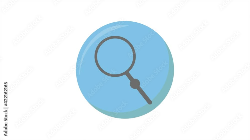 Search button icon with magnifying glass. Motion design Search button icon with magnifying glass. Motion design