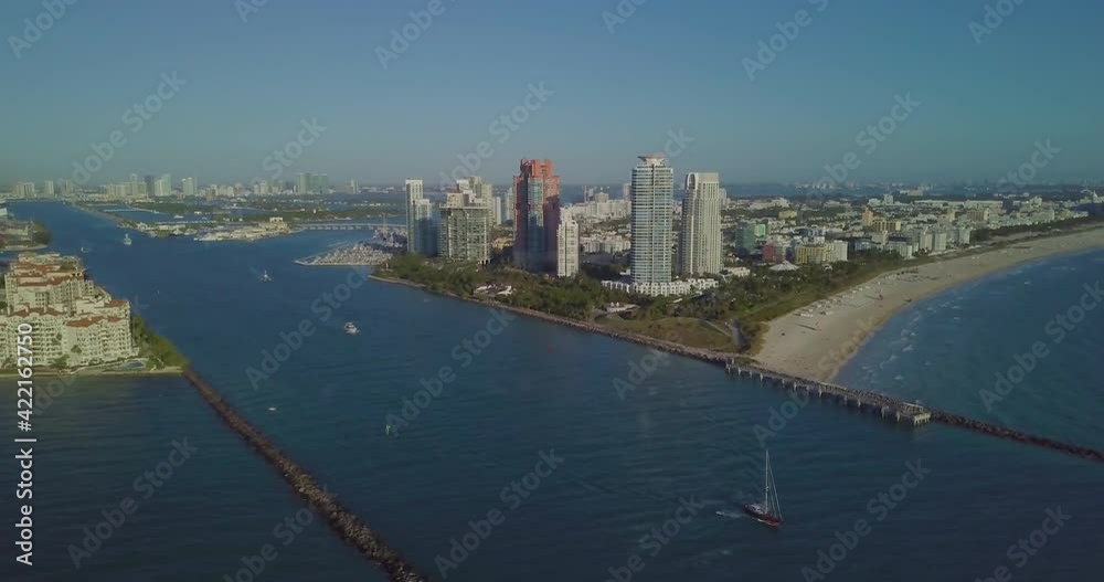 aerial view of South Beach in Miami aerial view of South Beach in Miami