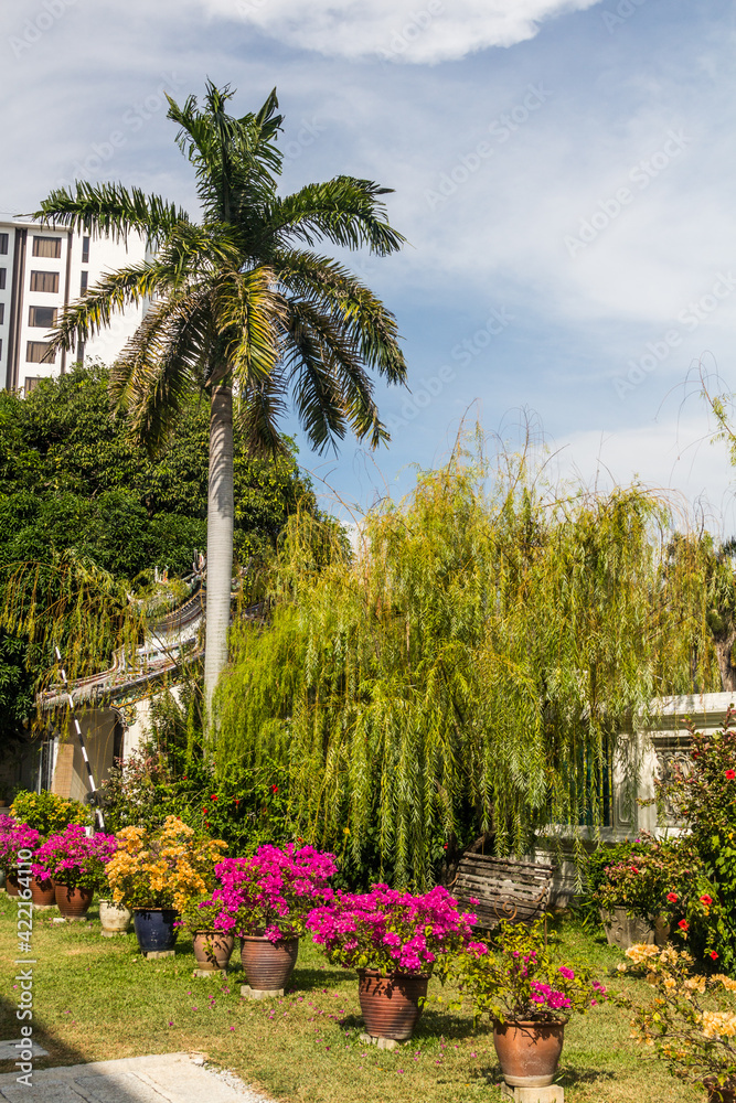 Garden of the Cheong Fatt Tze Mansion (The Blue Mansion) in George Town, Malaysia