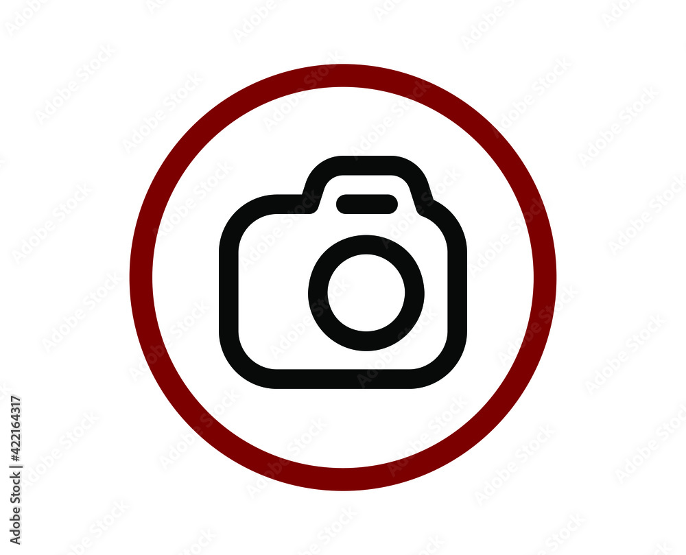 No camera vector icon. Editable stroke. Linear style sign for use on web design and mobile apps, logo. Symbol illustration. Pixel vector graphics - Vector No camera vector icon. Editable stroke. Linear style sign for use on web design and mobile apps, logo. Symbol illustration. Pixel vector graphics - Vector