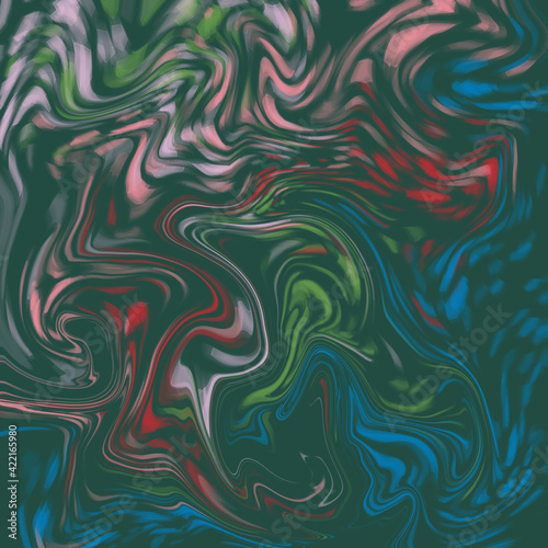 Ornamental background with abstract patterns of dominant green colors.