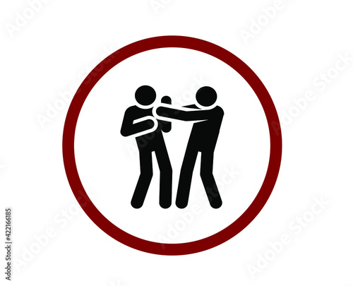 No fighting vector icon.  Editable stroke. Linear style sign for use on web design and mobile apps, logo. Symbol illustration. Pixel vector graphics - Vector