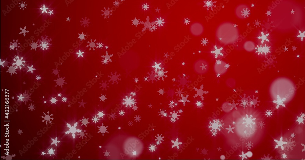 Christmas background with snowflakes - falling snow on a blue background 3D rendering 3D illustration