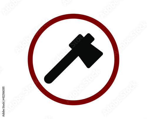 No axe vector icon.  Editable stroke. Linear style sign for use on web design and mobile apps, logo. Symbol illustration. Pixel vector graphics - Vector