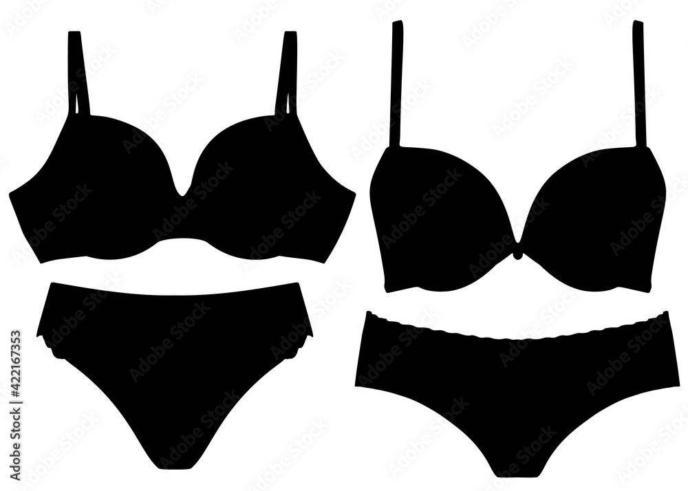 Womens panties with bra included. - obrazy, fototapety, plakaty 
