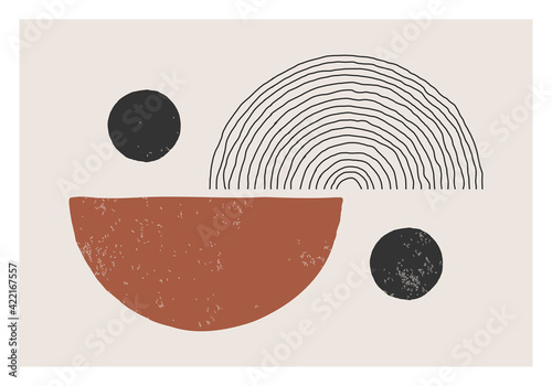 Trendy abstract aesthetic creative minimalist artistic hand drawn composition