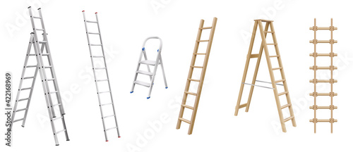 Fotografija Realistic ladders for housekeeping