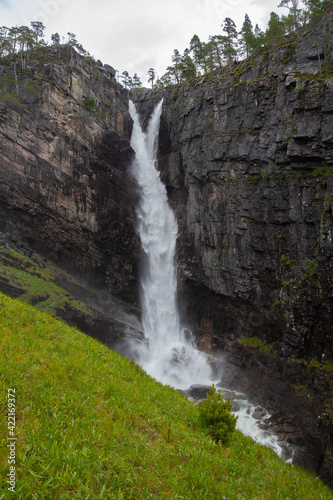 Nauståfossen is a beautiful waterfall in Todalen Norway. The waterfall has a drop of 110 meters. the area is known for its clean and distinctive environment