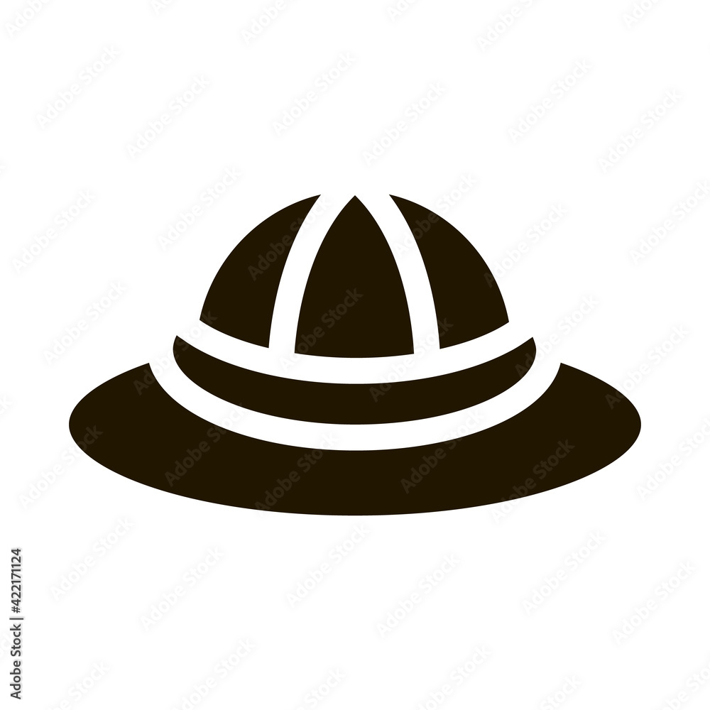 Sun Hat Icon Vector Glyph Illustration Sun Hat Icon Vector Glyph Illustration