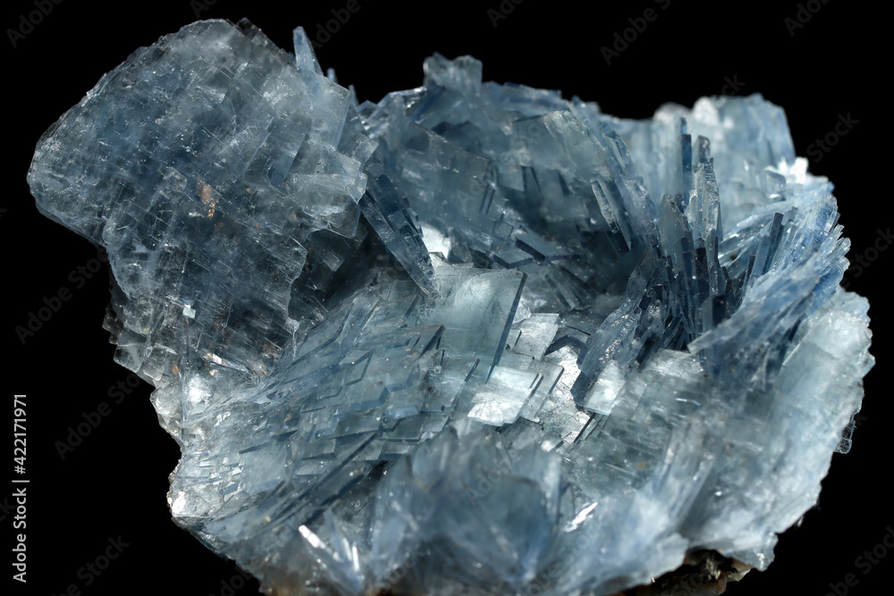 Lustrous Blue Barite Crystals Cluster from Cavnic mine, Romania from old Collection