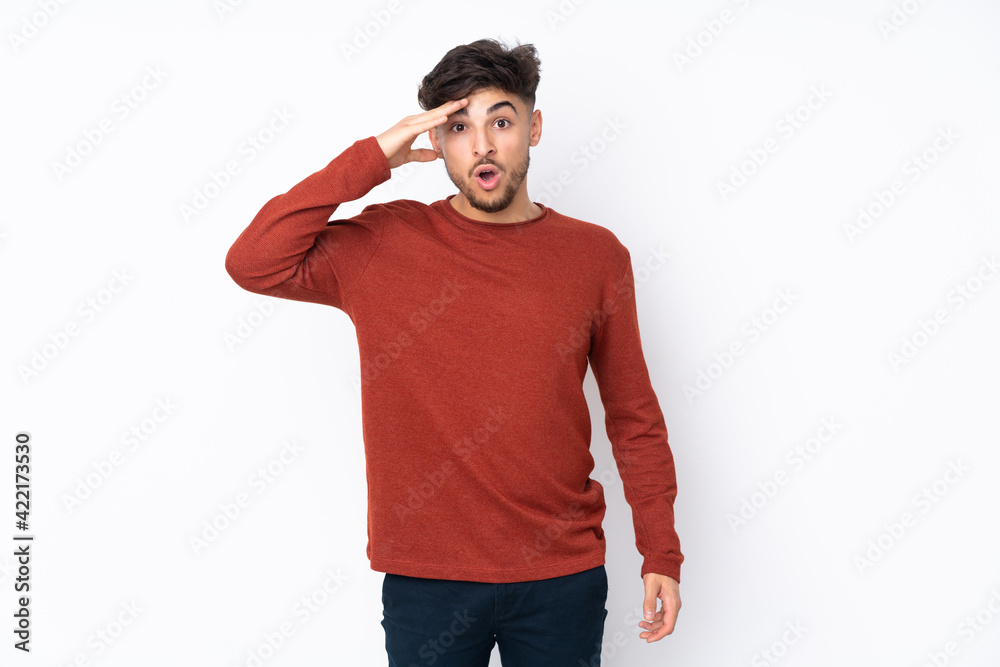 Arabian handsome man over isolated background has realized something and intending the solution Arabian handsome man over isolated background has realized something and intending the solution