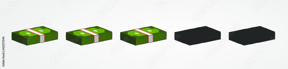Paper money grows up. Money growth bar. Dollar stacks. Banknotes. Stacks Rising Graph Stock hand drawn illustration. Paper money grows up. Money growth bar. Dollar stacks. Banknotes. Stacks Rising Graph Stock hand drawn illustration.