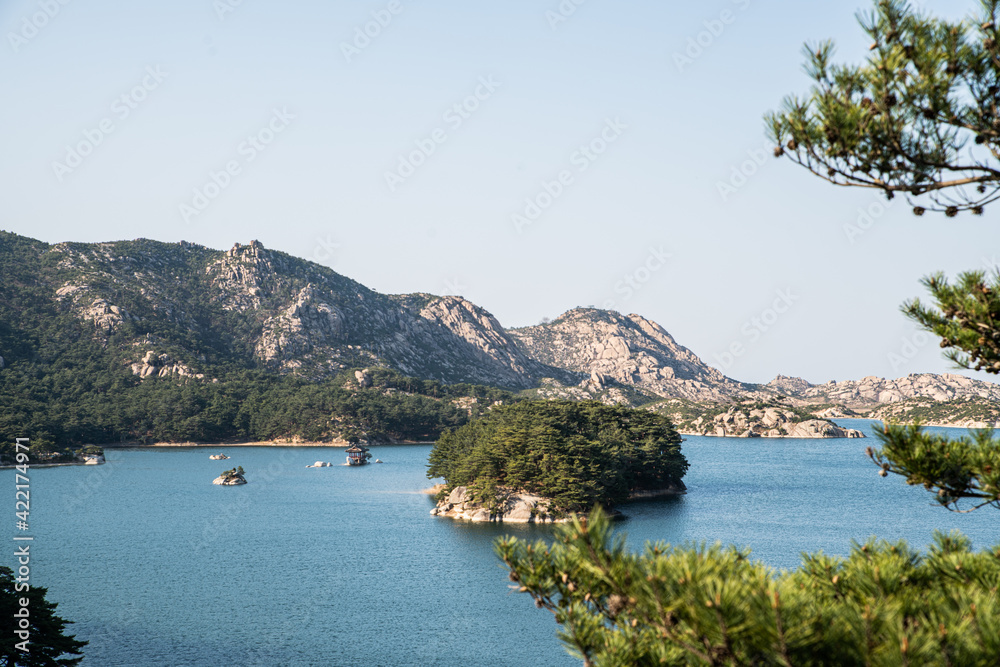 Landscape of Lake Samilpo in north korea horizontal