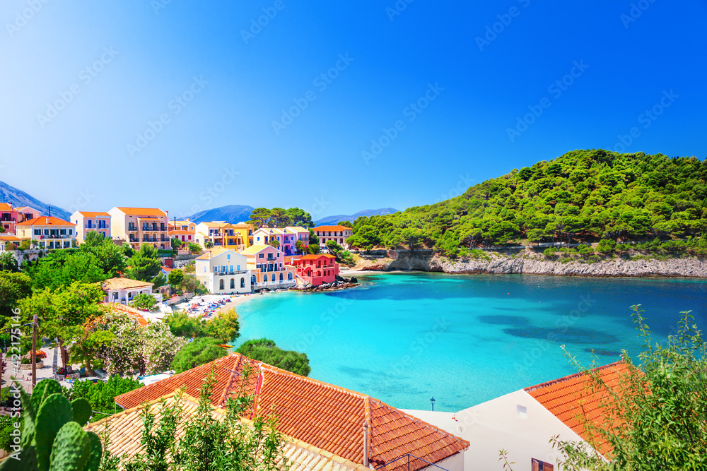 Naklejka premium Assos village in Kefalonia, Greece