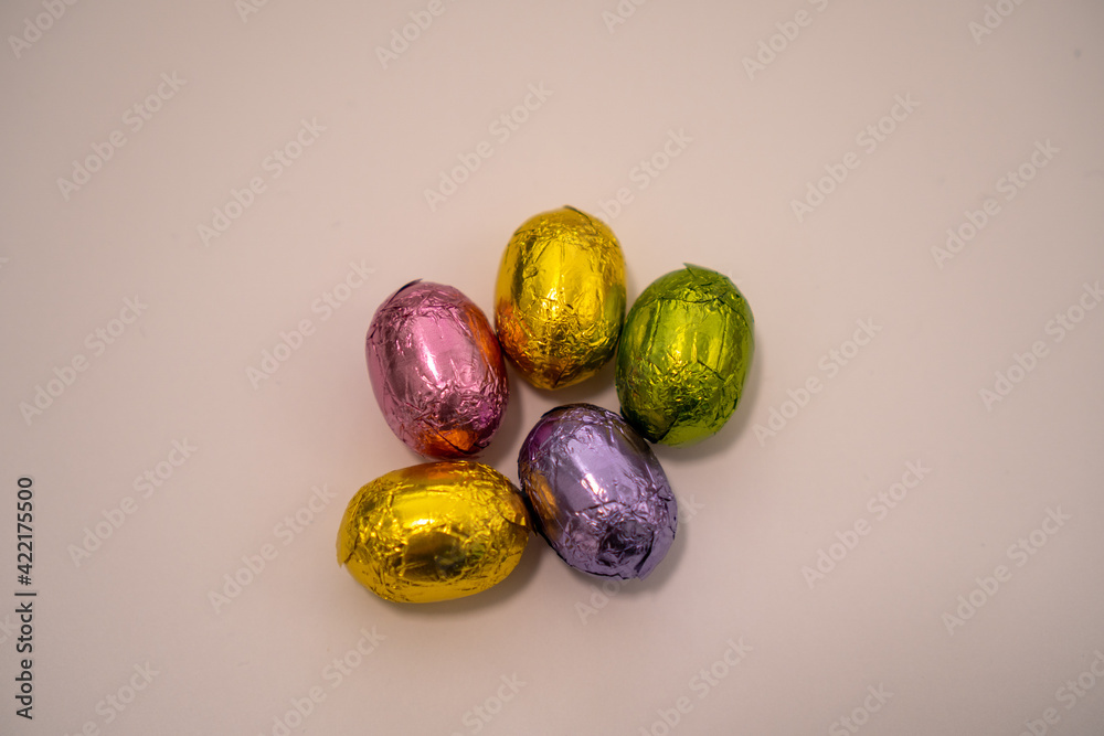 chocolate Easter sweets on an on a white background chocolate Easter sweets on an on a white background