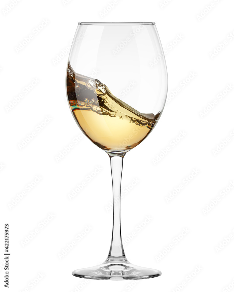 white Wine in glass isolated on white background, full depth of field, clipping path white Wine in glass isolated on white background, full depth of field, clipping path