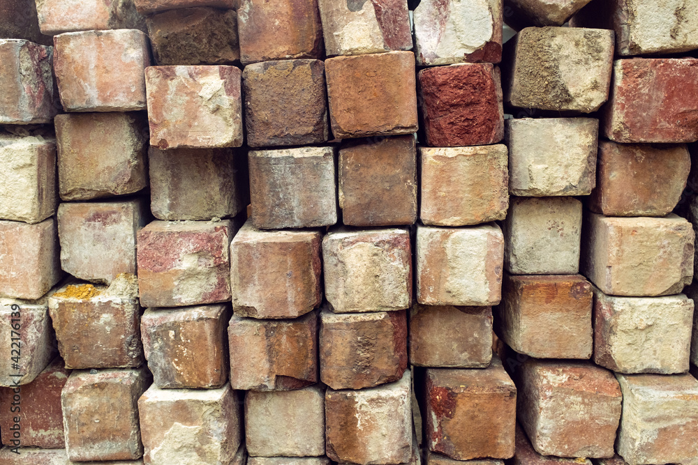 A pile of square bricks A pile of square bricks
