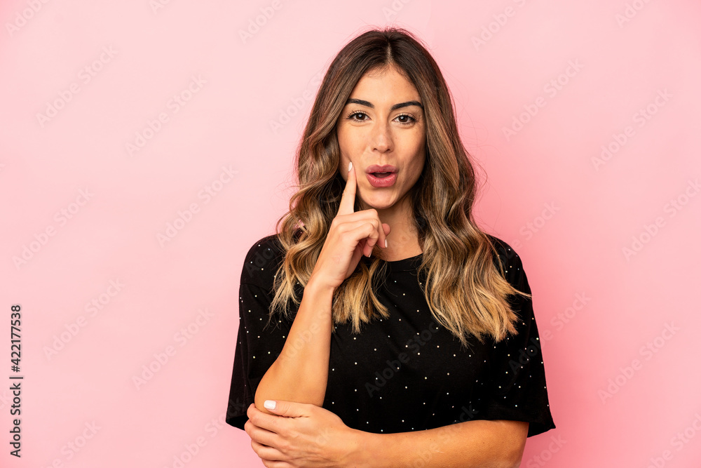 Young caucasian woman isolated having some great idea, concept of creativity. Young caucasian woman isolated having some great idea, concept of creativity.